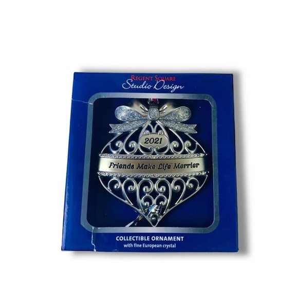Regent Square Studio Design 2021 Christmas Ornament European Crystal! NEW! NIB! - Picture 2 of 5